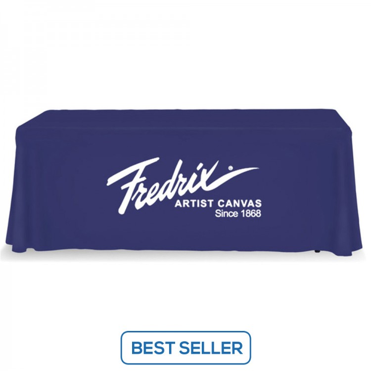 Blue Table Throw 1 Color Logo Print 6 ft. or 8ft. ( 3-sided or 4-sided option)